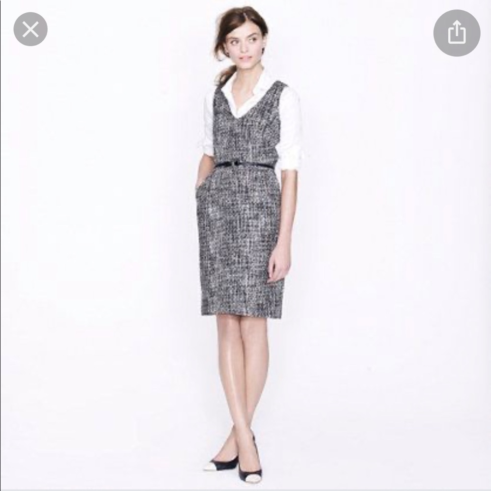 JCrew Sleeveless Shift Dress Pepper Tweed